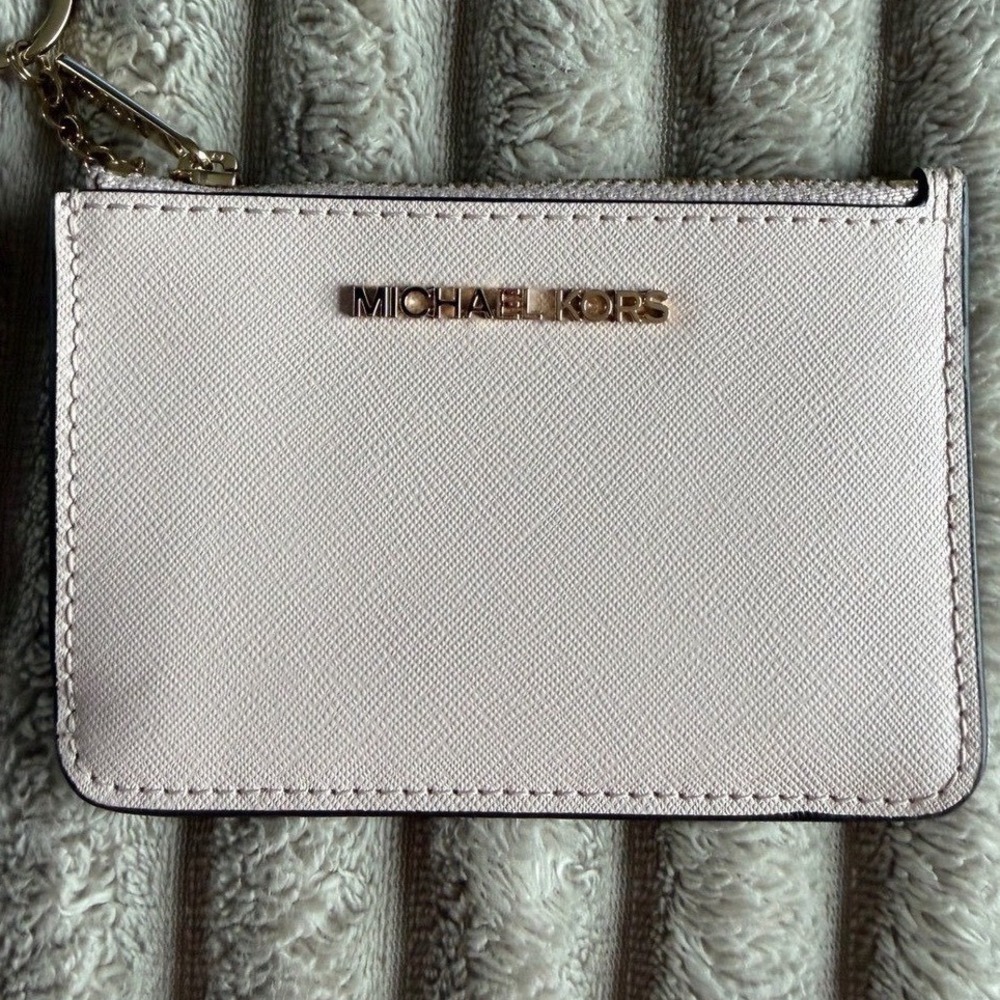 Michael Kors Pink‎ Jet Set Travel Small Top Zip Coin Pouch with ID Holder.